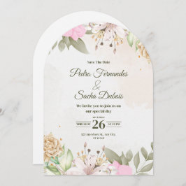 Floral Save The Date Invitation | Elegant Wedding  Einladung