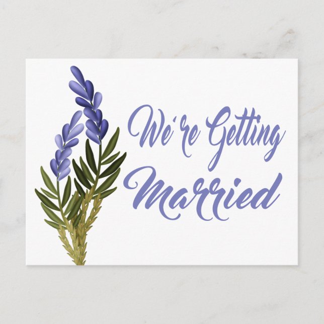 Floral Save the Date Lavender Lila Wedding Ankündigungspostkarte (Vorderseite)