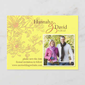 Floral Save the Date Postkarte