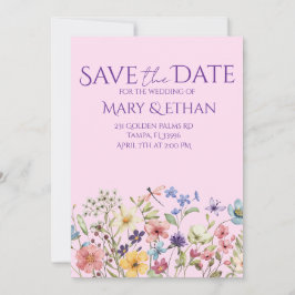 Floral Save the Date Wedding Invitation  Einladung