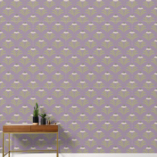 Floral Scallop Muster auf Lila Tapete