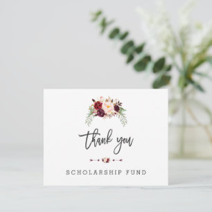 Floral Scholarship Fund Typografie Dankeskarte