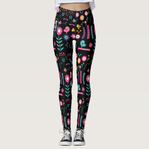 Floral - Schwarz - Emo - Leggings