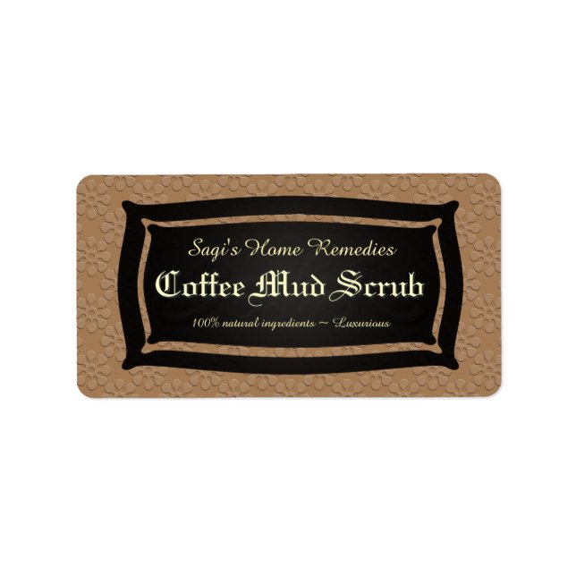 Floral & schwarz kreideplatine "U Pick Color" Prod Adressaufkleber (Vorne)