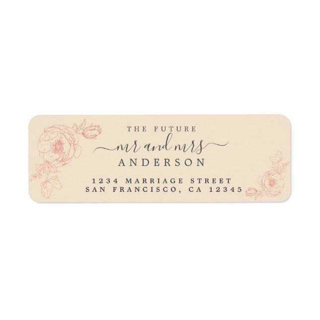 Floral Script Future Mr. Wedding Rücksendeadresse (Vorne)