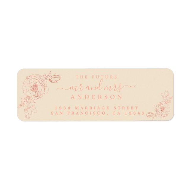 Floral Script Future Mr. Wedding Rücksendeadresse (Vorne)