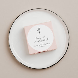 Floral Script White Boho Wedding Custom Vielen Dan Runder Aufkleber