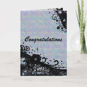 Floral Scroll & Textur Gratulation Karte