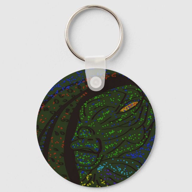 Floral Sea Monster Keychain Schlüsselanhänger (Vorderseite)