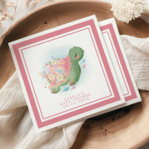 Floral Sea Turtle Niedlich Pink Baby Dusche