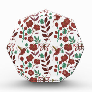 Floral seamless pattern birds and butterflies fotoblock