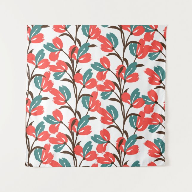 Floral seamless pattern. Cute floral background. P Wandteppich (Vorderseite)