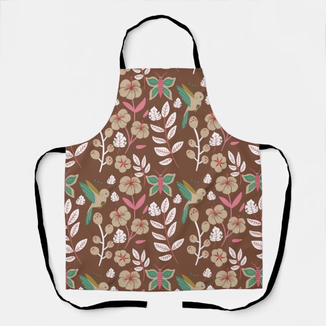 Floral seamless pattern flowers, leaves, butterfly schürze (Vorderseite)