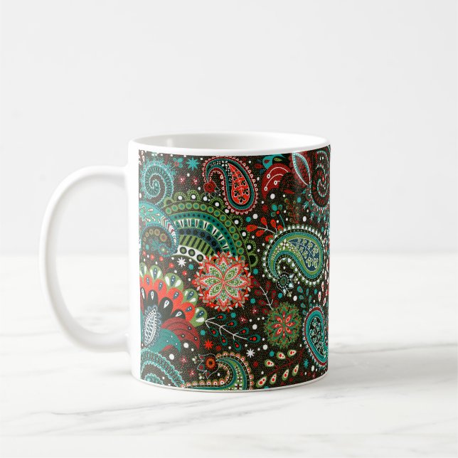 Floral seamless pattern with paisley elements kaffeetasse (Links)