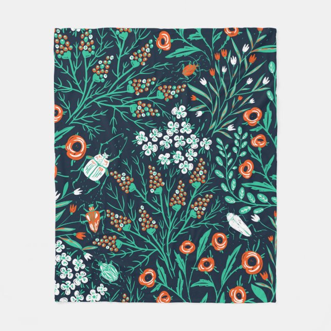  floral seamless pattern with summer blooms and co fleecedecke (Vorderseite)