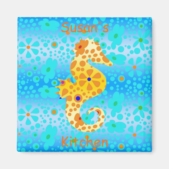 Floral Seepferd Magnet (Vorne)