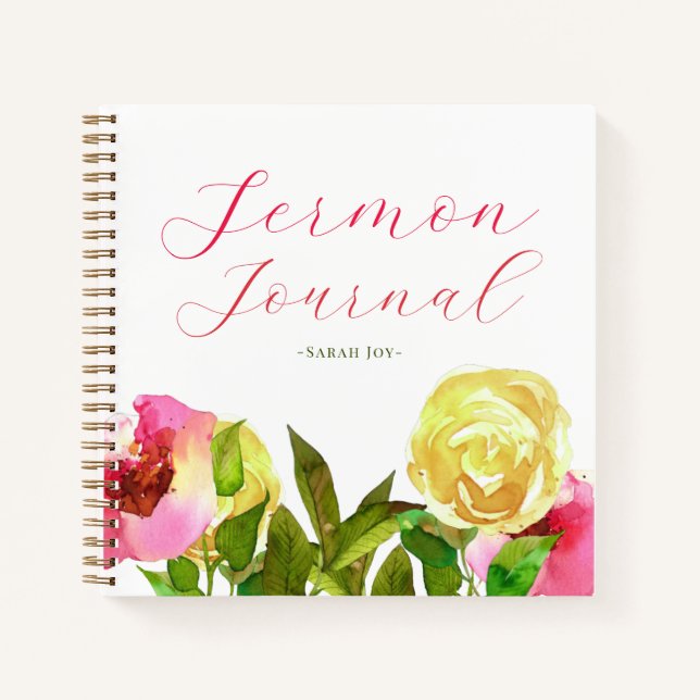 Floral Sermon Journal Notizbuch (Vorderseite)