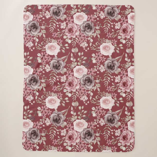 Floral Sherpa Blanket Sherpadecke (Vorderseite)