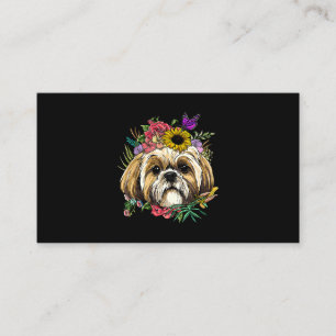 Floral Shih Tzu Dog Spring Nature Shih Tzu Lovers Visitenkarte