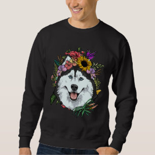 Floral Sibirischer Husky Hund Frühlingsnatur Sibir Sweatshirt