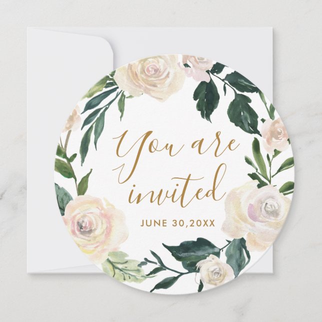 Floral Sie sind eingeladen Mutter Segen Party Einladung (Vorderseite)