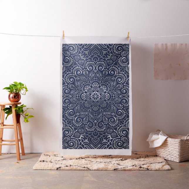 Floral Silver Mandala Stoff (Beispiel)