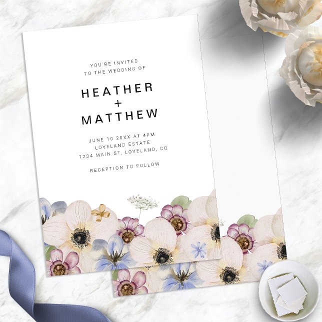 Floral Simple Boho Wedding Einladung (Modern Floral Simple Boho Wedding Invitation by Painted Paperie
)