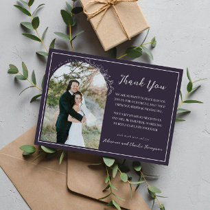 Floral Simplicity 1 Brombeer-Hochzeit Dankeskarte