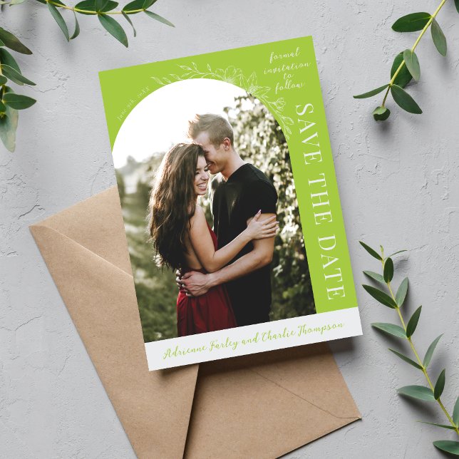 Floral Simplicity 1 Chartreuse Grün Save The Date (Von Creator hochgeladen)