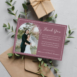 Floral Simplicity 1 Dusk Mauve Hochzeit Dankeskarte