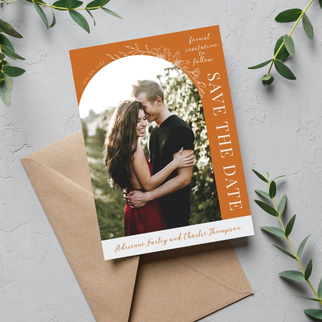 Floral Simplicity 1 Kürbis Orange Save The Date (Von Creator hochgeladen)