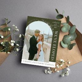Floral Simplicity 1 Modern Green Elopement Ankündigung
