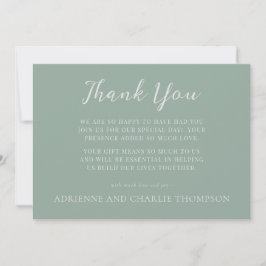 Floral Simplicity 1 Modern Green Thank You Note Dankeskarte