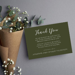 Floral Simplicity 1 Modern Green Thank You Note Dankeskarte