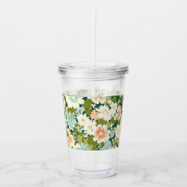 Floral Sipper Tumbler Acryltrinkbecher
