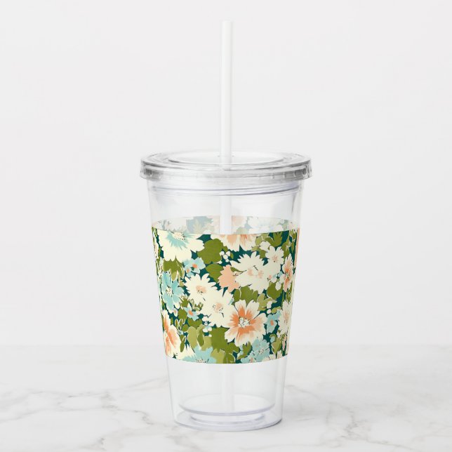 Floral Sipper Tumbler Acryltrinkbecher (Vorderseite)