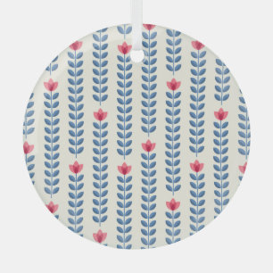 Floral skandinavisches geometrisches Retro-Tapete Ornament Aus Glas