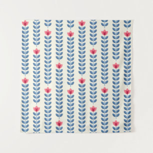 Floral skandinavisches geometrisches Retro-Tapete Wandteppich
