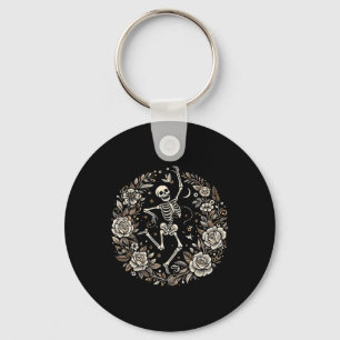 Floral Skeleton Goth Halloween Kostümästhetik D Schlüsselanhänger