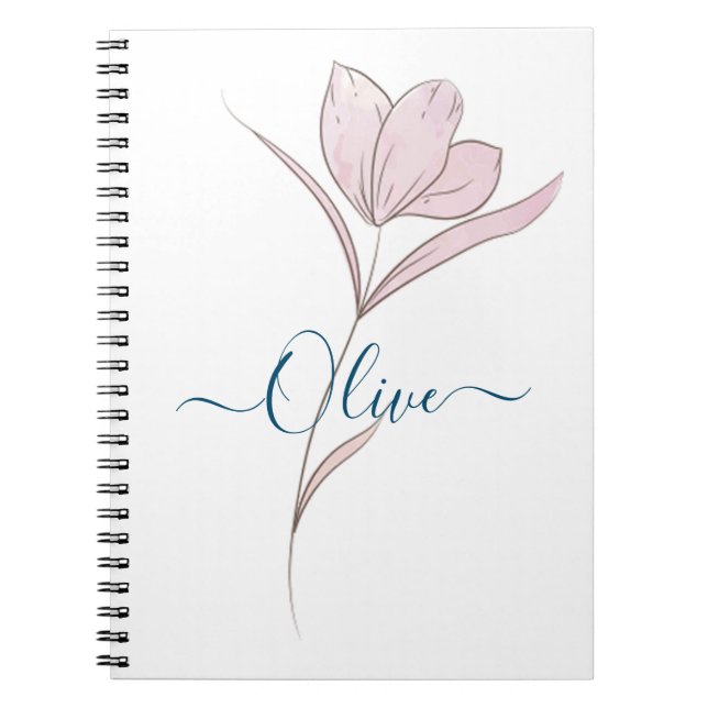 Floral Sketch Aquarell Personalisiert Notizblock (Vorderseite)