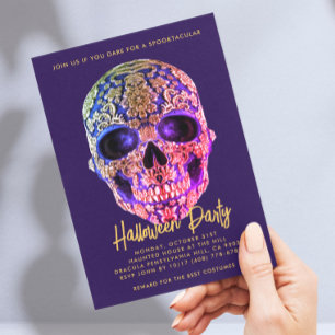 FLORAL SKULA DIA DE LOS MUERTOS ZUCKER SKULINVITA POSTKARTE