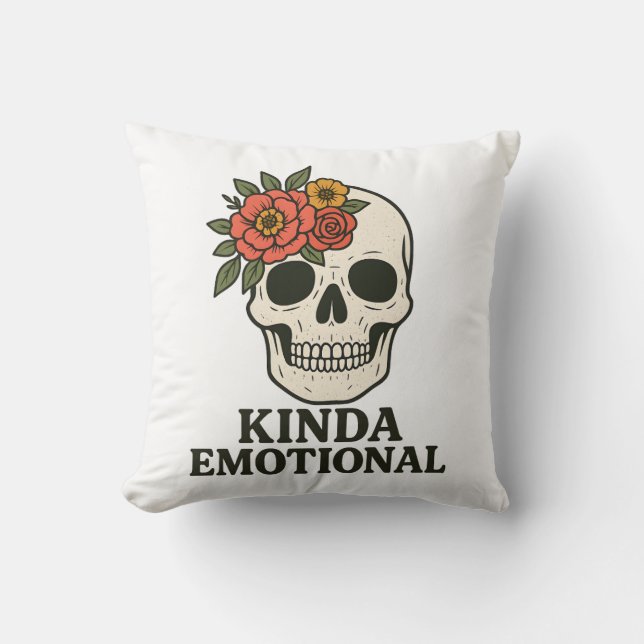 Floral Skull Aesthetic with Soft Emotional Touch Kissen (Vorderseite)