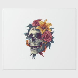 Floral Skull Bloom Geschenkpapier