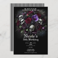 Floral Skull Bouquet Gothet Halloween Geburtstag