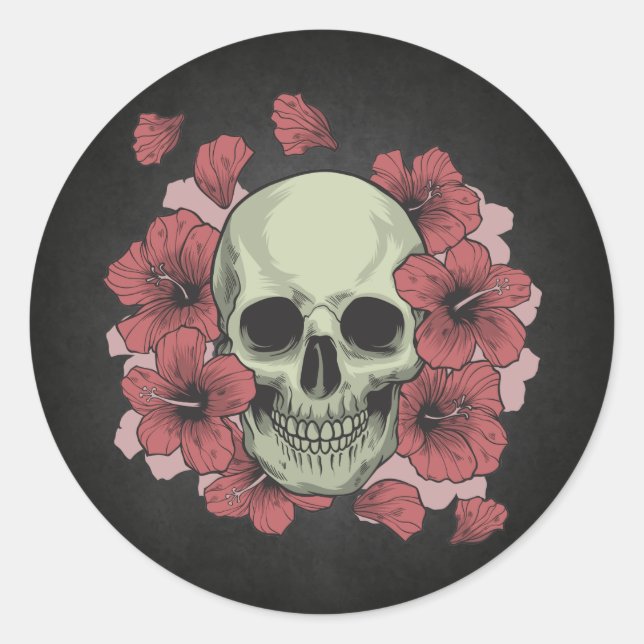 Floral Skull Dia de los Muertos | Aufkleber (Vorderseite)