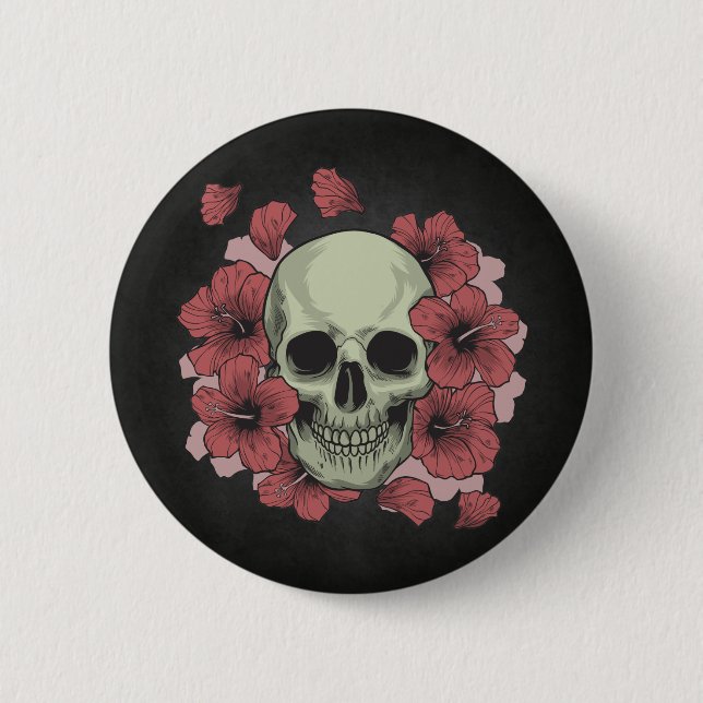Floral Skull Dia de los Muertos | Button (Vorderseite)