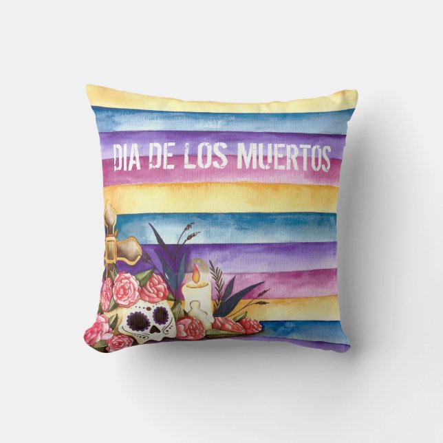 Floral Skull Dia de los Muertos | Dekokissen (Vorderseite)
