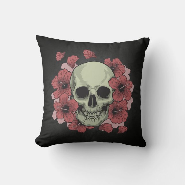 Floral Skull Dia de los Muertos | Dekokissen (Vorderseite)
