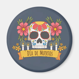 Floral Skull Dia de los Muertos | Magnet