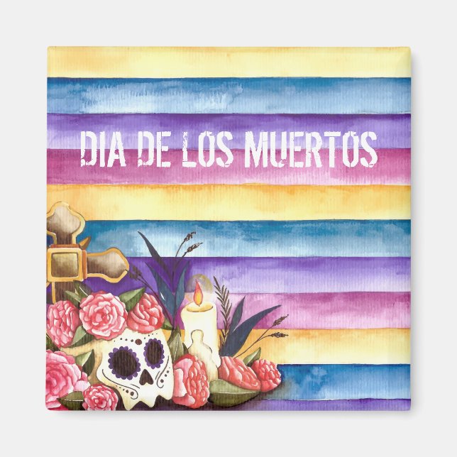 Floral Skull Dia de los Muertos | Magnet (Vorne)